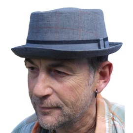 Thorness Men's Pork Pie Hat Grey, gray