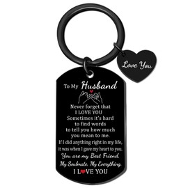 Husband Keychain Gifts From Wife I Love You Gifts For Husbands Birthday Best Anniversary Christmas Gift For Husband Cool Father's Day Soulmate Gift for Husbands From Wife Unique Valenties Day Present