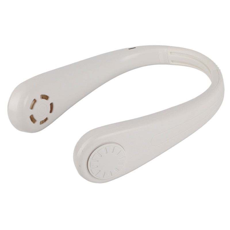 White Adjustable Hanging Neck Electric Fan Bladeless Portable USB Charging