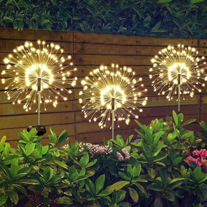 Upgrated 3 Pack Solar Garden Path Lights with Remote, 120