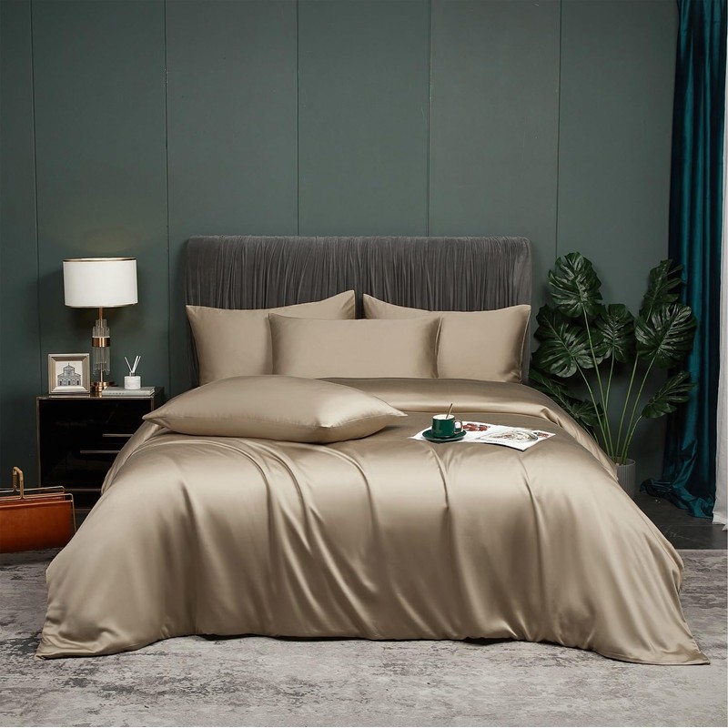 Luofanfei Cooling Summer Bed Linen 155 x 220 cm Gold