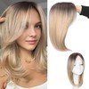 Hair Toppers For Thinning Hair Women Ombre Brown Blonde 14inch