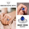 Bestyle Adorable September Sapphire Birthstone Rings 925 Sterling Silver CZ