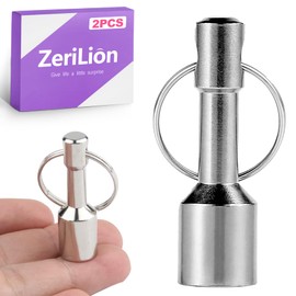 ZeriLion 2 Pack Magnetic Keychain Quick Release Strong Neodymium Magnet - Jewelry Tester Key Ring for Gold Silver, Metal Detector Keychain