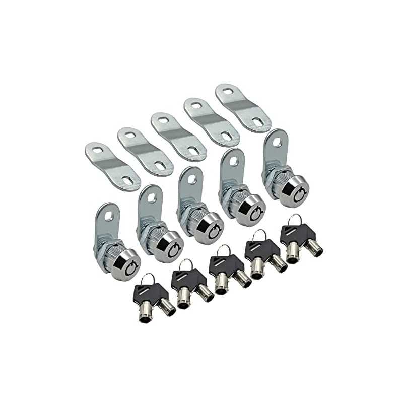 5 Packs Puyueo Tubular Cam Lock Keyed Alike Cabinet Lock