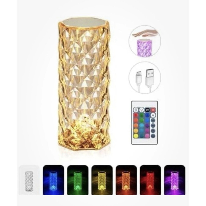 Globe Electric Crystal Lamp: Touch Sensor, LED Bulb, Multicolored, Battery