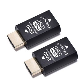 EVanlak 3rd Generrtion Hdmi Edid Emulator Passthrough Eliminated Emulator Adapter Work with Mac Thunderbolt to HDMI Switches/Extender/AV Receiver/Video Splitters -1920X1080@59hz-2pack