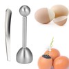 Stainless Steel Eggshell Opener with Egg Spoon, Egg Cracker Topper