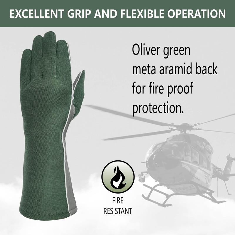 Intra-FIT Flight Gloves, Long Cuff Sheep Skin Leather Work Gloves