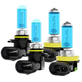 XG Glitter Headlights Fit for Acura MDX 2004-2006 Halogen Headlight Bulbs, 9005 High Beams H11 Low Beams, High Power 6000K White Light, Pack of 4