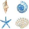 Yookeer 4 Pcs Beach Wall Decor Seashell Starfish Bathroom Rustic