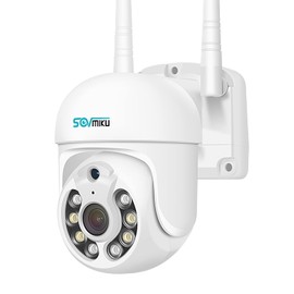 SOVMIKU, 5 Megapixels, Full Color Night Vision, Indoor and Outdoor Use, Camera, Two-way Audio, Motion Detection, Alarm Notification, Remote Monitoring, PSE Certified, IP66 Waterproof, Dustproof, Mirco