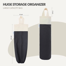 LeCorner Wall Mount Plastic Bag Holder for Grocery Storage, Cotton Shopping Garbage Sack Organizer, Large Trash Dispenser for Home Kitchen Decor