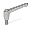 Ganter Normelemente Adjustable clamping lever with threaded screw, GN 300.5-63-M8-32-IS,