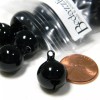 Bedazzlinbeads 20 Dark Black Jingle Bell Charms with Loop Hole