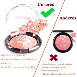 KARLOR Blush Powder Blush Compact Blush Make Up Baked Blush Mixed Marbled Blush for the Perfect Glow Multitonal Powder Blush Pink Blush Blush Peach Natural Well Pigmented (01#)