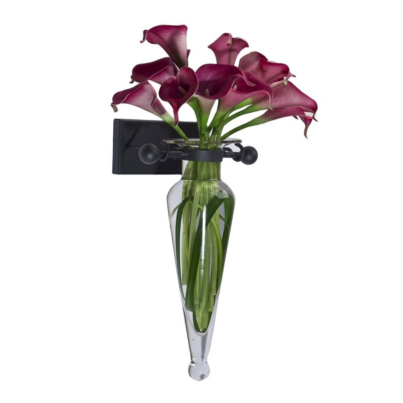 Danya B Decorative Wall Mount Amphora Glass Flower Vase on