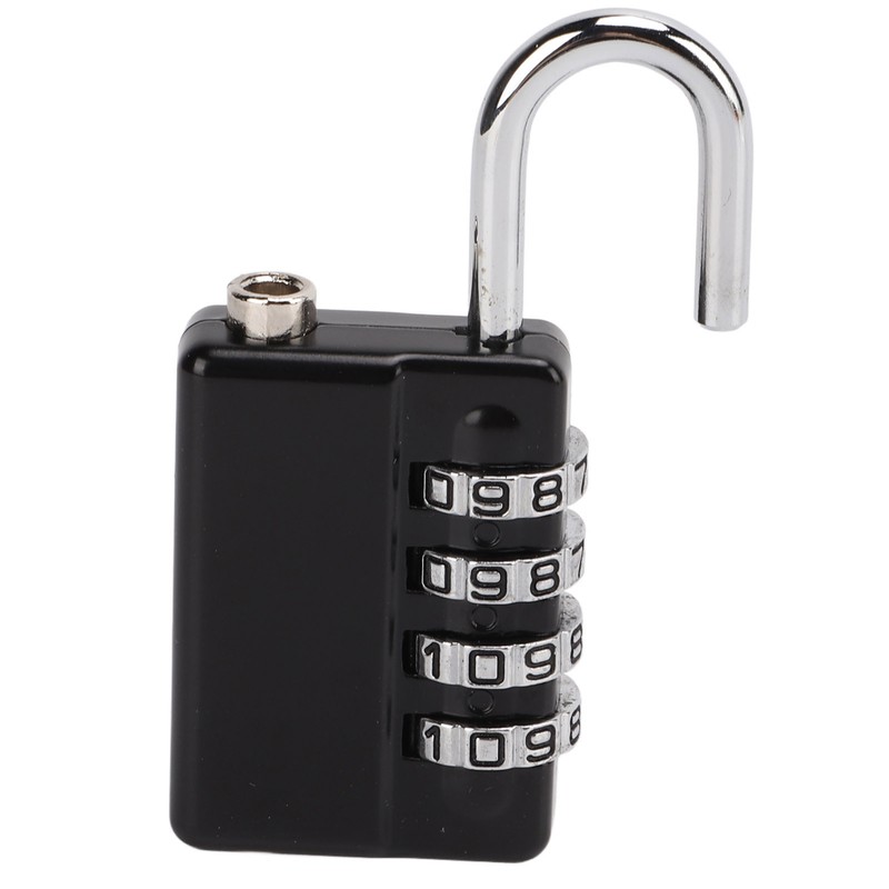 Gym Bag Locker Padlock 4 Digit Combination Zinc Alloy Black