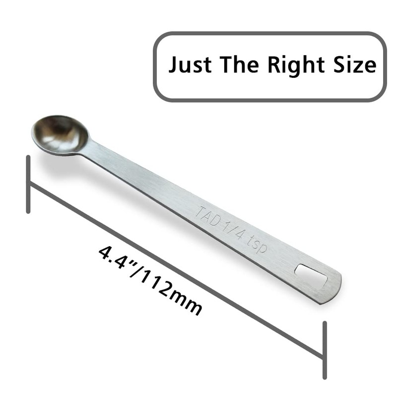 BERYLER 2PCS 1/4 Teaspoon(1/4tsp, 1.25 ml, Tad) Single Tiny Measuring