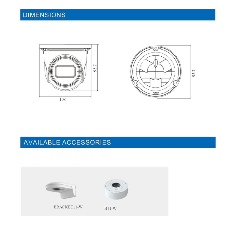 Titanium 5MP Analog Fixed Turret Security Camera 2.8mm Night Vision