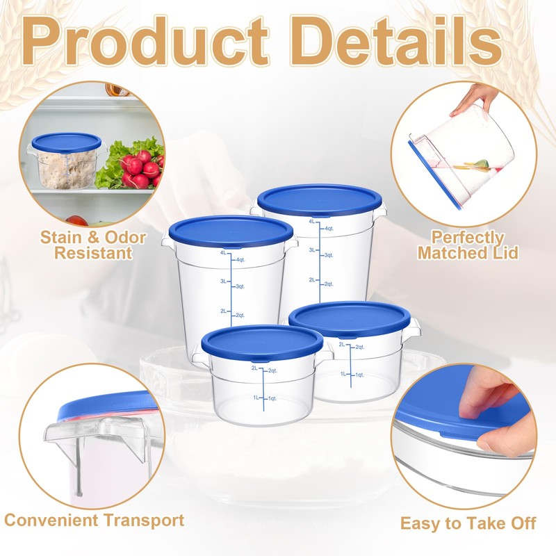 Wenqik 4 Pcs Food Storage Container with Lids Set Proof
