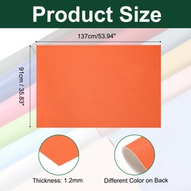 MECCANIXITY Faux Leather Fabric Sheets, 54x36 Inch Waterproof Solid Soft PU Synthetic Leather Sheet for Upholstery Replacement Renovate Furniture Bag Crafts DIY Sewings(Orange)