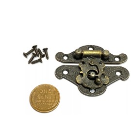 endlessparts  Antique Bronze Mini Door Hinges Gift Jewelry Box Latch Hasp Clasp b24
