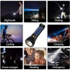 E-SHIDAI 4pcs Solar/Rechargeable Multi Function 1000 Lumens LED Flashlight, with