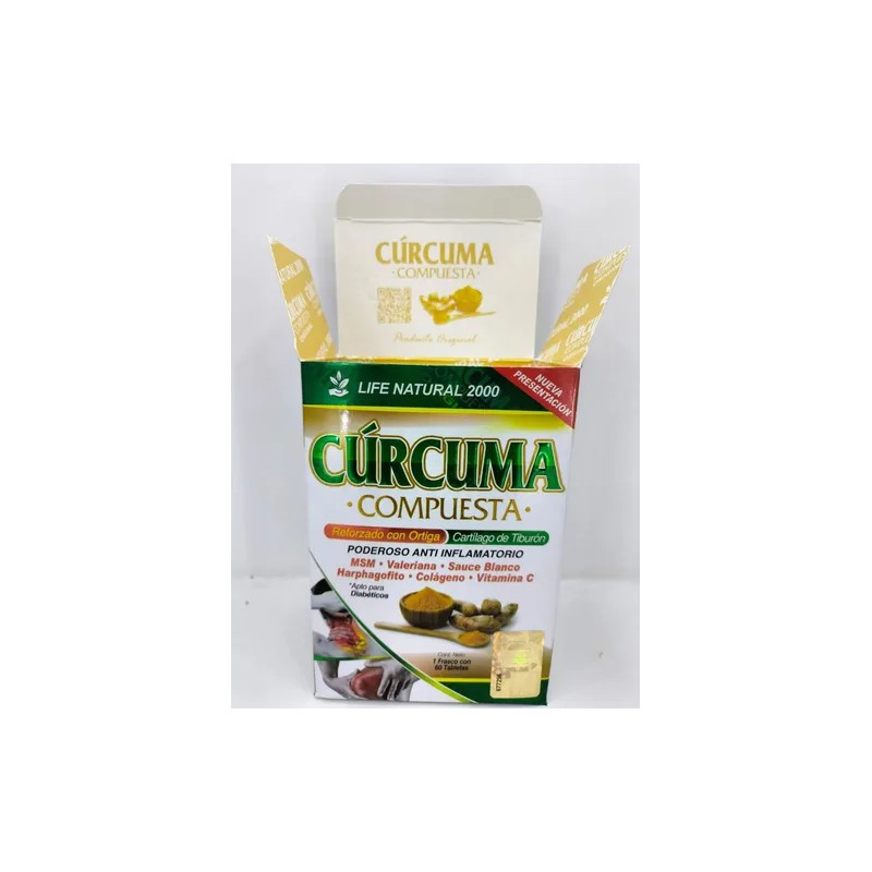 Cúrcuma Compuesta, Colageno, Life Natural, 2pack 120tabletas