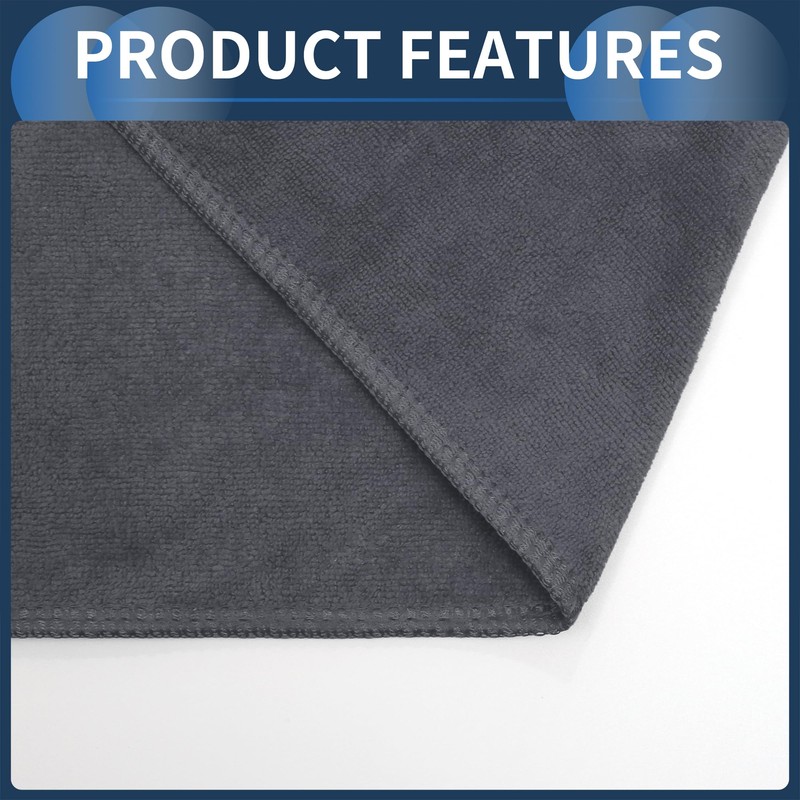 INFINAUTO Cleaning Cloths Towel,Car Drying Plush Cloth Absorbent Microfiber Grey,1pcs