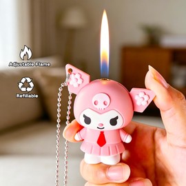 LOOSLOON Bear Torch Lighter with Pink Flame, Novelty Refillable Butane Lighter, Adjustable Windproof, 2 Pack (Butane Not Included) (DS)