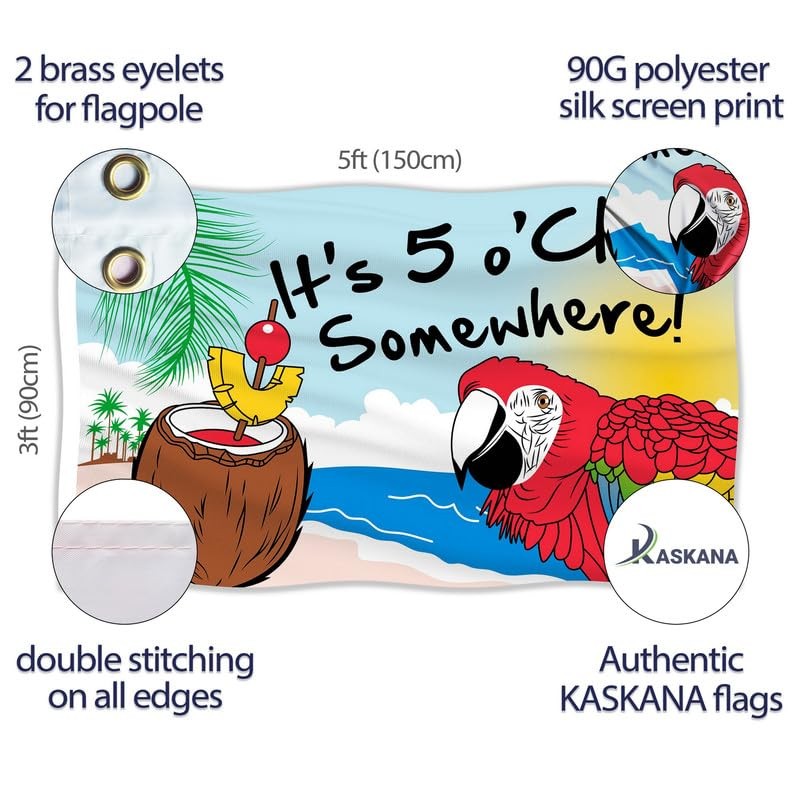 It's 5 O'Clock Somewhere Flag - Funny Flag - Double