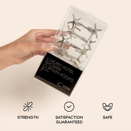 Hermosa Collection Decorative Star Fish Chrome Shower Curtain Hooks - Upgrade Your Bathroom Style and Stop Being Embarassed!