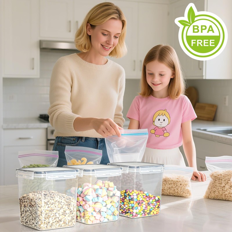 VINATO 2.5L Contenitori Ermetici per Alimenti 3pezzi- Barattoli per Cereali,