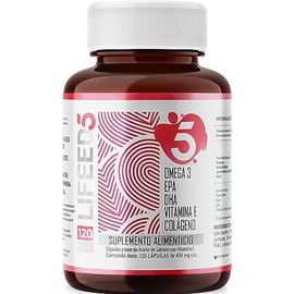 LIFEED Omega 3 (Aceite de Pescado), EPA, DHA  Suplemento Alimenticio Adicionado con Vitamina E y Colgeno para Hombre y Mujer  120 Capsulas Blandas... 