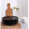 DELLING Porcelain Appetizer Plates, 7 Inch Black Dessert/Salad Plates -