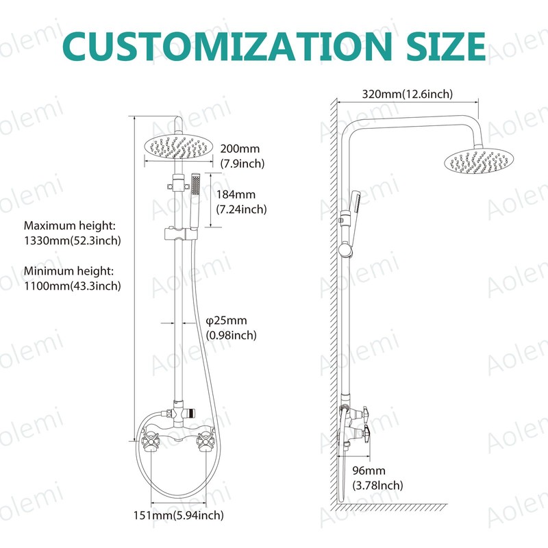 Aolemi Outdoor Shower Kit Outdoor Shower Fixtures Faucet System 2