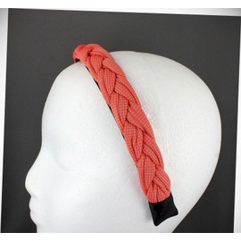 Perfect Hairstyle with Our Hair Accessories - Coral Pink Braided Headband Soft Fabric Covered Band Grip Teeth Braid 1" Wide Fashionable Hair Accessory Hair Jewelry Accessories for Lady Women