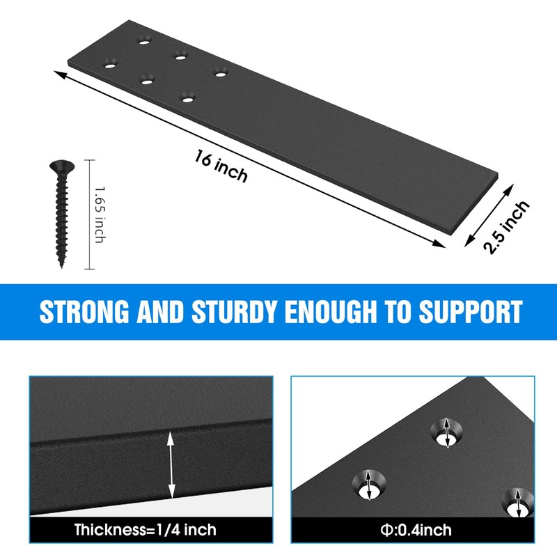 Eegoowa 4-Pack Countertop Support Brackets Hidden Countertop Support 0.25" Thick