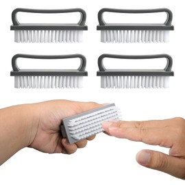 Nagelbürste Mit Griff, Praktisches Handwaschbürste 4er Set, Robuste Und Langlebige Nagelbürsten, Zum Reinigen Der Nägel, Mehrzweck-Nagelbürste, Grau