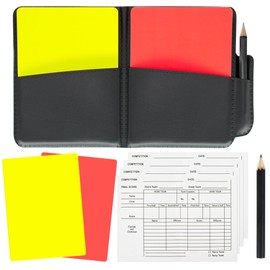 Soccer Referee Cards Set,Red and Yellow Cards for Soccer with Record Paper, Pencil, Card Storage Wallet,Soccer Referee Kit for Football Volleyball Rugby Baseball Matches,Training,Sports Games