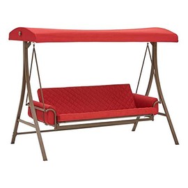 Garden Winds Replacement Canopy Top Cover for The Garden Treasures Porch Swing Model Number SW001 - Riplock 350 - Cinnabar Red