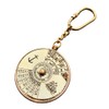 Nautical 100 Years Perpetual Calendar & World Timer Keychain Brass