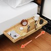 Bamboo Bedside Shelf with Expandable Tray, Clip-On Bunk Bed Nightstand
