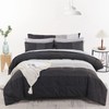 RYNGHIPY 8Pcs Revsible Grey Black Striped Down Alternative Comforter Bedding