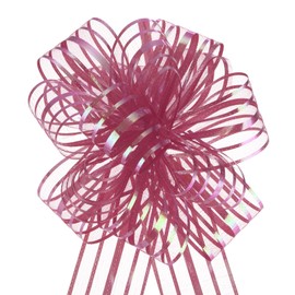 MECCANIXITY 15pcs 6 Inch Organza Large Pull Bow Gift Wrapping Bow Ribbon Chiffon Yarn Wine Red for Wedding Baskets Presents Christmas Valentine's Day