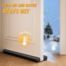 MAXTID Large Door Draft Stopper for Bottom of Door 36 Inch Under Door Draft Blocker Under Door Gap Filler Weather Stripping Adjustable Double Door Sweep Door Draft Guard Window Seal Black