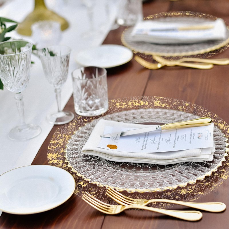 Disposable Gold Placemats Set of 16 Metallic 13 Inch Gold
