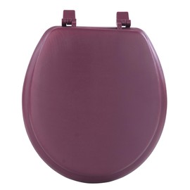 PowerSellerUSA Adjustable Hinges Round Soft Toilet Seat, Vinyl Toilet Seats with Non Slip Grip Tight Bumpers, Standard Heavy Duty Plastic Bathroom Toilet Seat Close Lid Set, Red