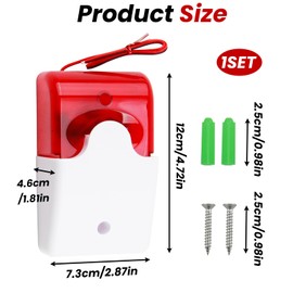 Light Alarm Flashing Outdoor Safety Warning Light with Acoustic and Bright Alarm, 110dB Siren and Red Flashing Light, 150 Times Per Minute Shock Proof (220V)